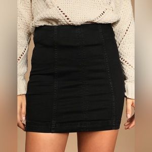 Black denim Free people mini skirt